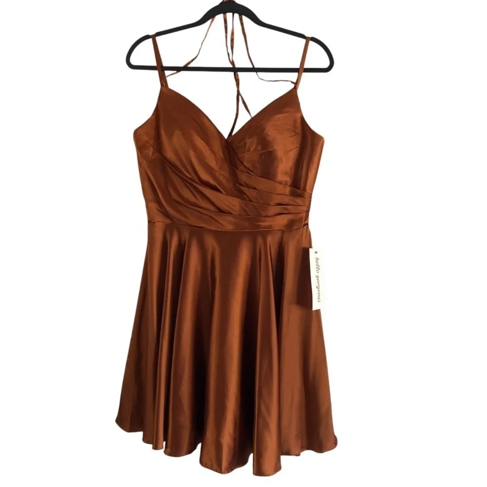 Dancing Queen USA Copper Homecoming Mini Dress Large
